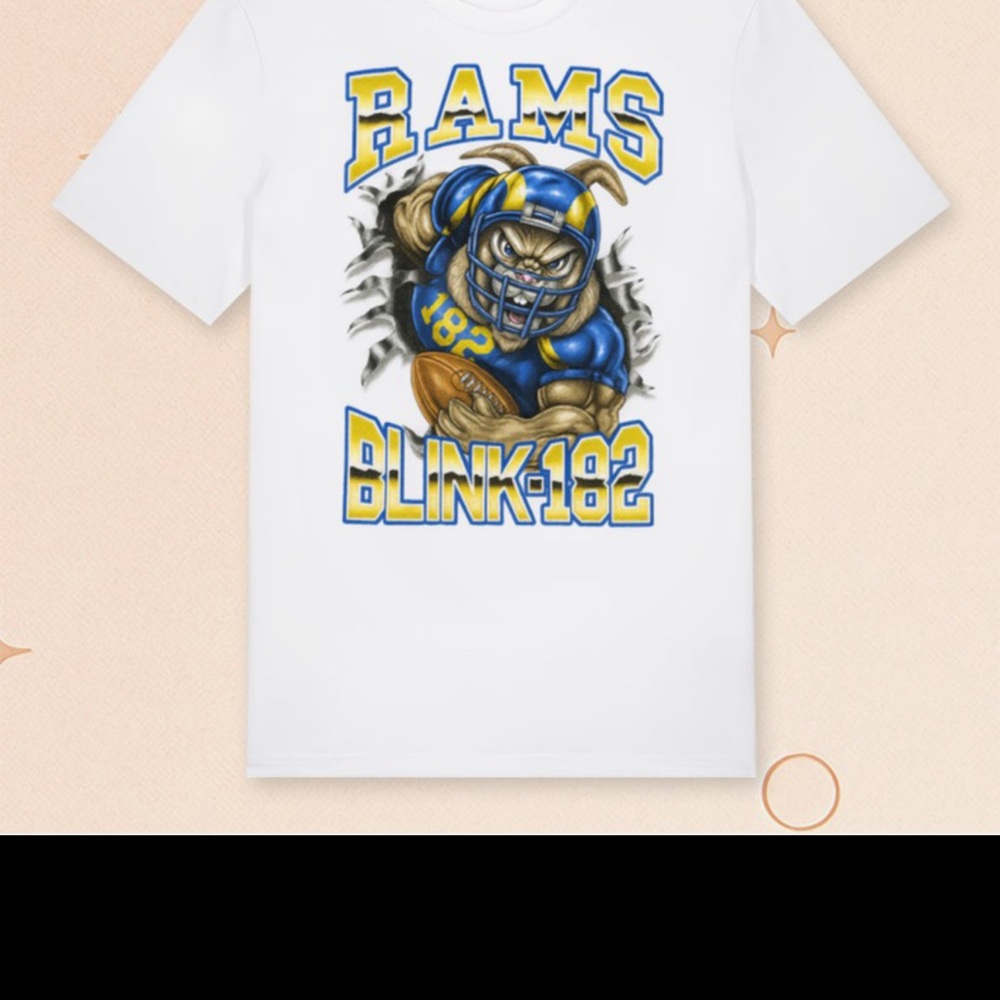 NWT Limited Edition Rams Blink-182 Graphic T-Shirt - White